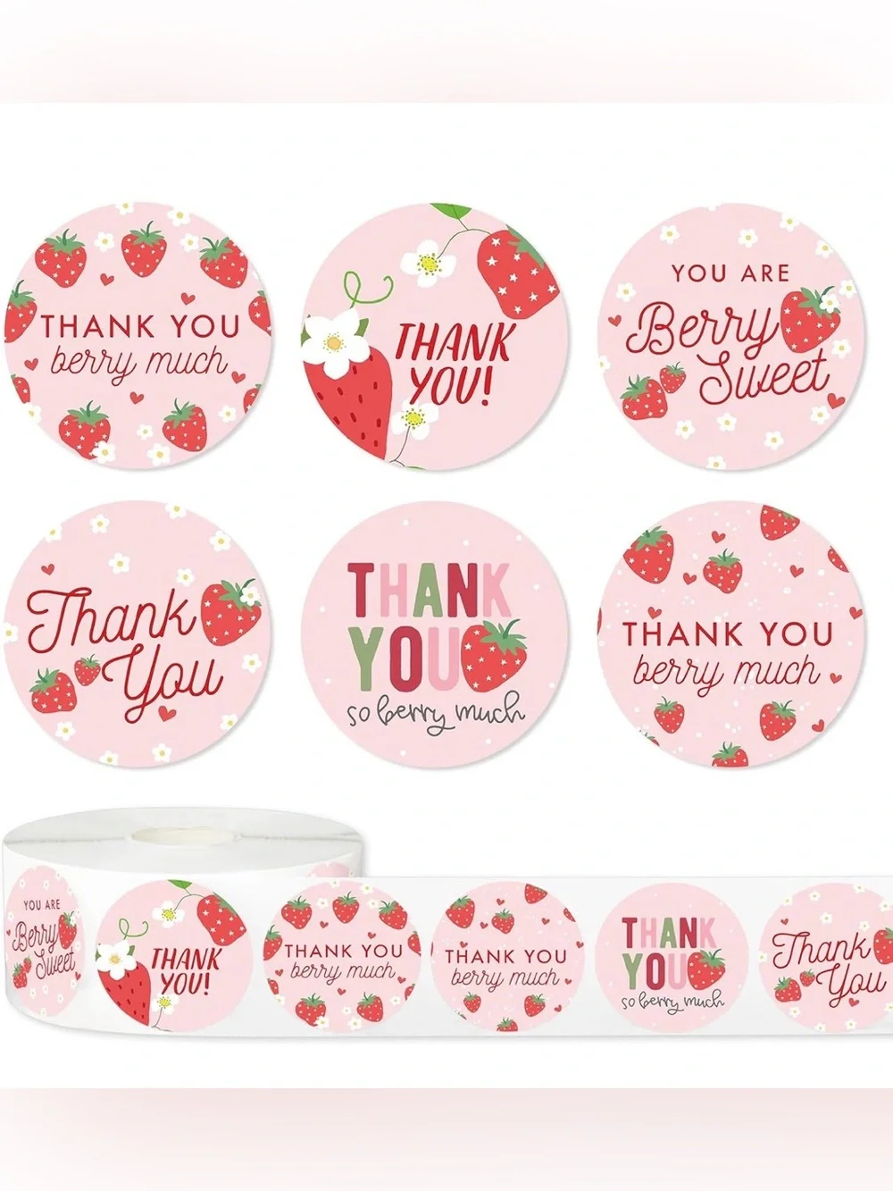 Thank you! Pink strawberry stickers 500